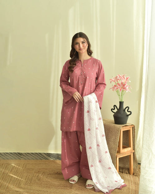 DILARA Black Embroidered 3PC Farshi Suit