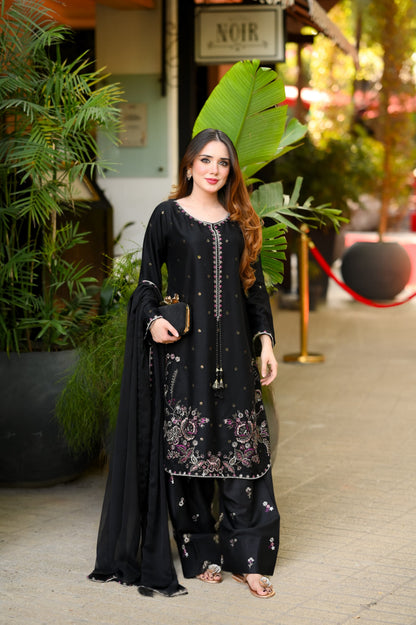 ZARQA Embroidered 3PC Farshi Suit
