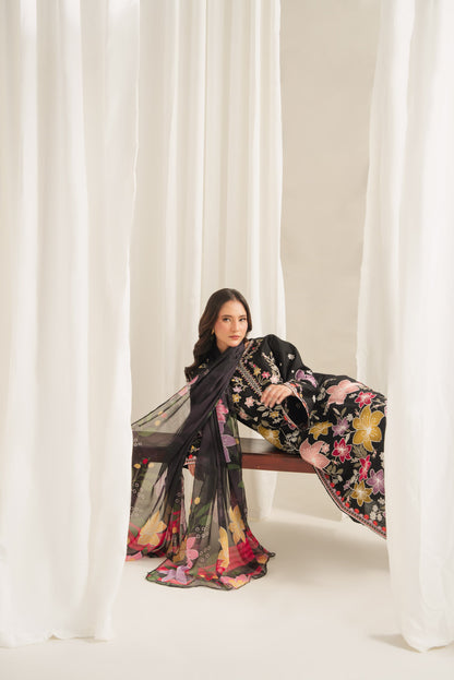 ISHQ Embroidered 3PC Plazo Suit