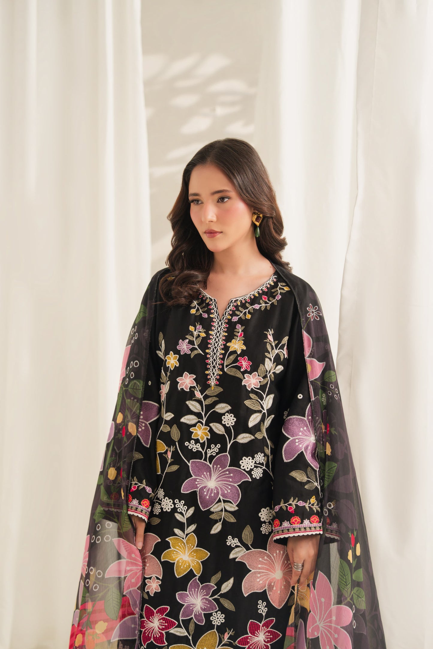 ISHQ Embroidered 3PC Plazo Suit