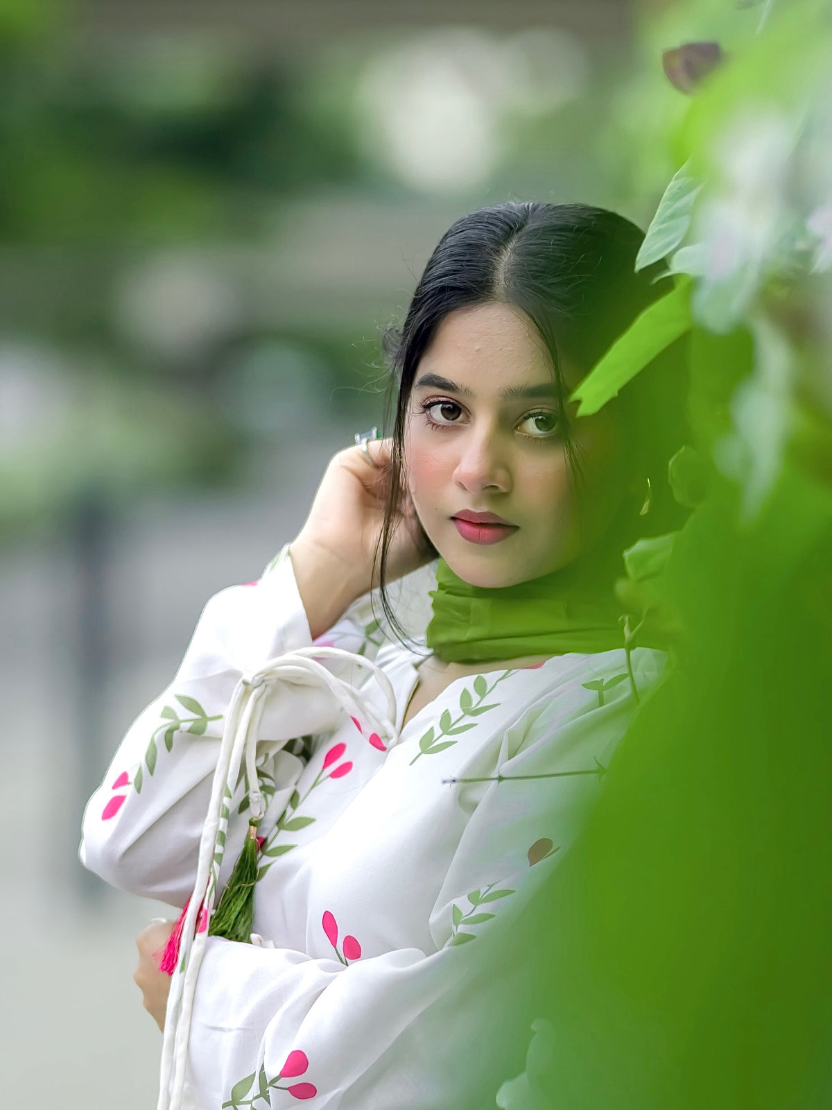 AROOSH Printed 3PC Farshi Suit