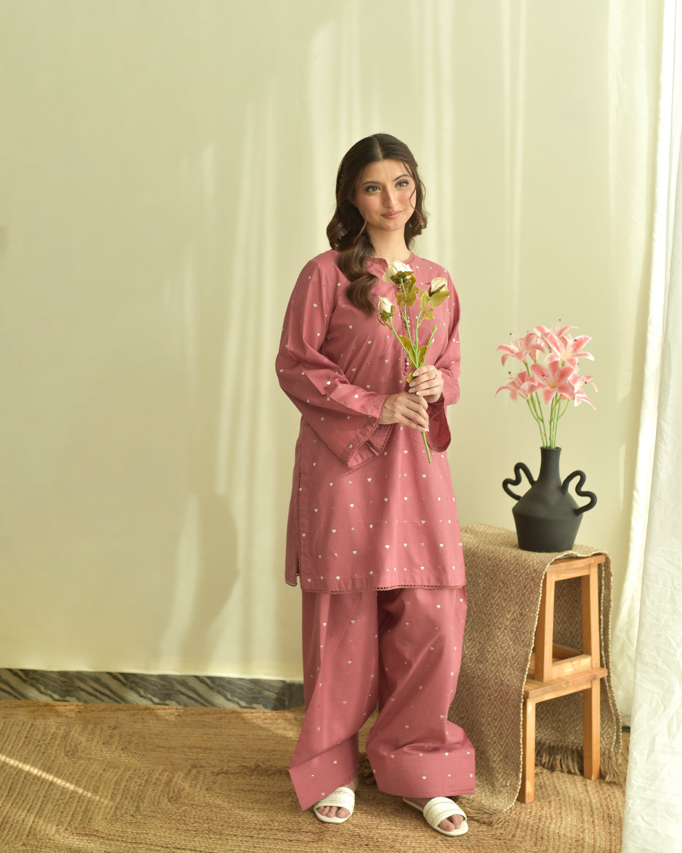 DILARA Black Embroidered 3PC Farshi Suit