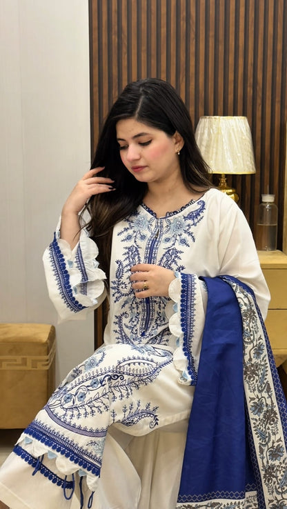 FANA EMBROIDERED 3PC (SHAWL)