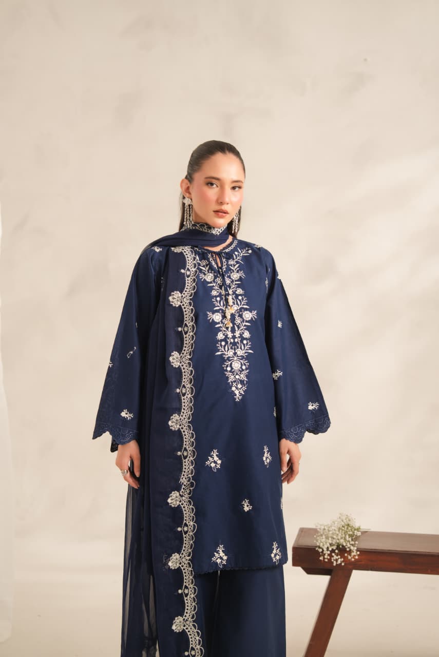 GUL-E-JAN EMBROIDERED 3PC (PLAZO)