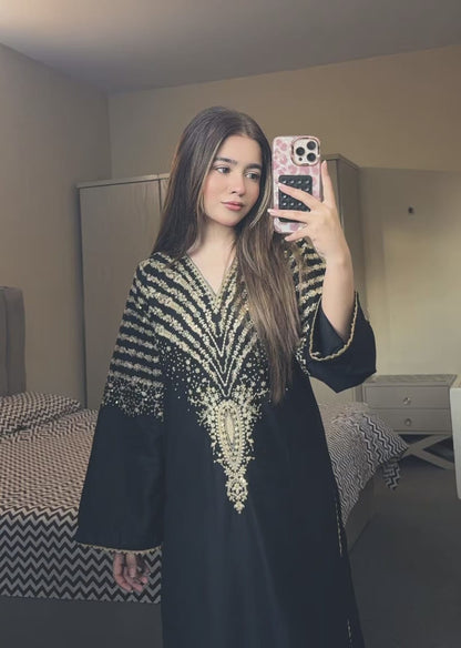 BLACK PEACOCK EMBROIDERED 3PC