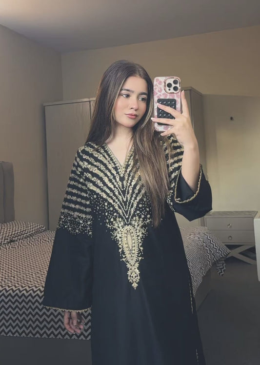 BLACK PEACOCK EMBROIDERED 3PC
