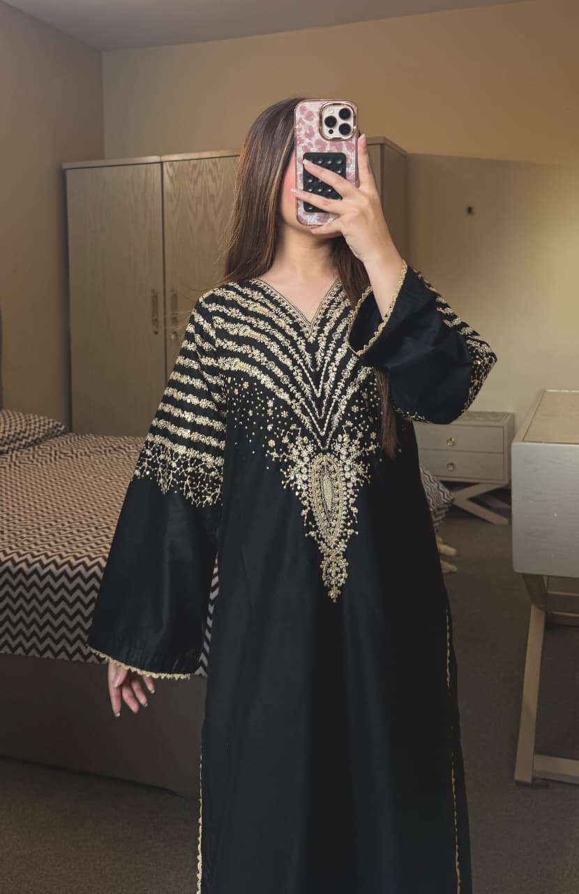 BLACK PEACOCK EMBROIDERED 3PC