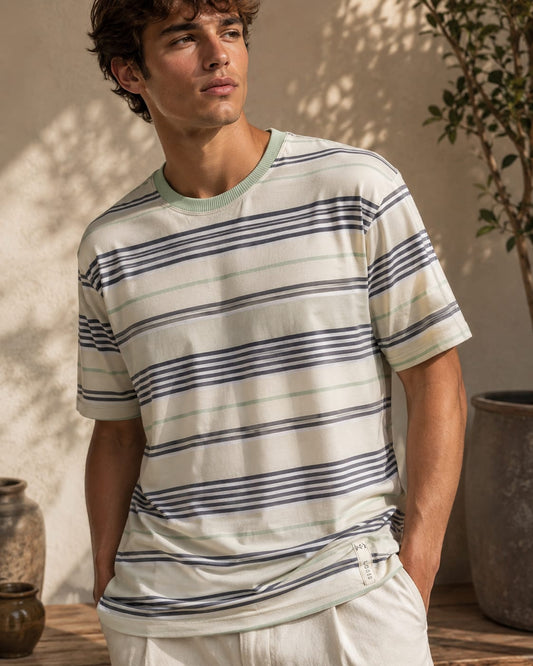 Men's Cream Stripe T-Shirt