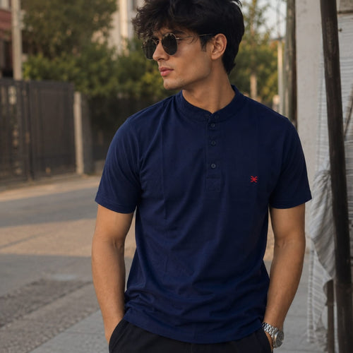 Men's Navy Relaxed Polo Shirt