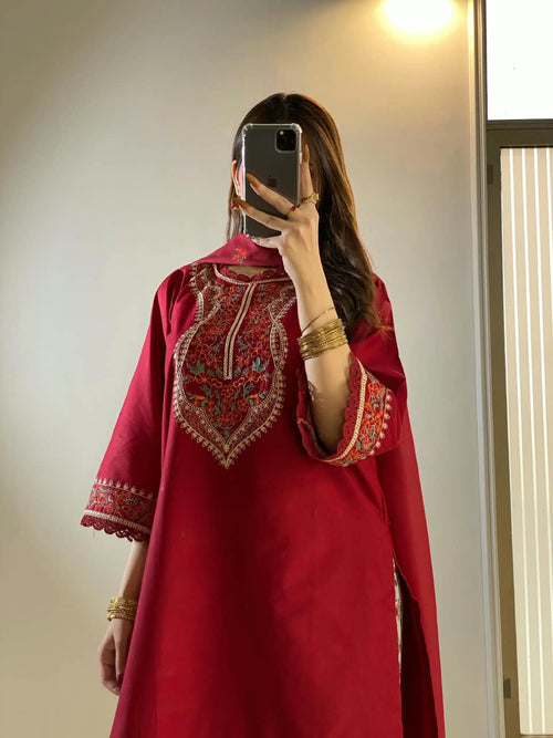 KESAR EMBROIDERED 3PC (FARSHI)