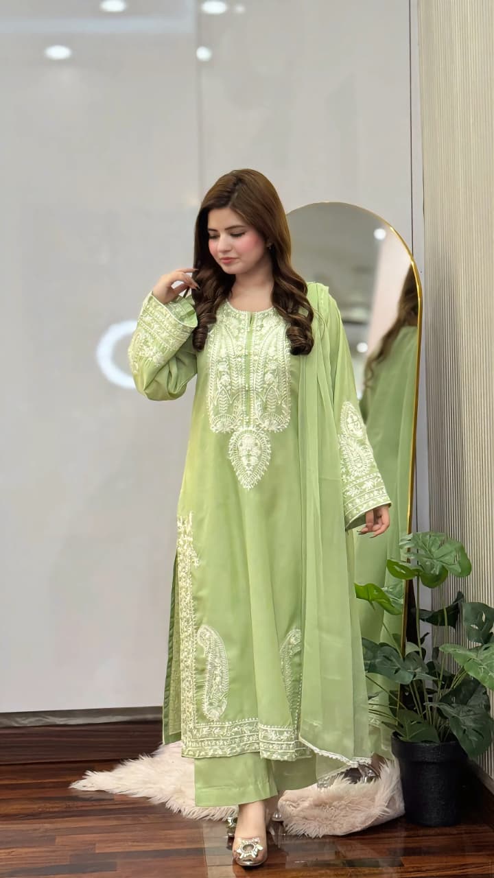 PISTA SAPPHIRE EMBROIDERED 3PC