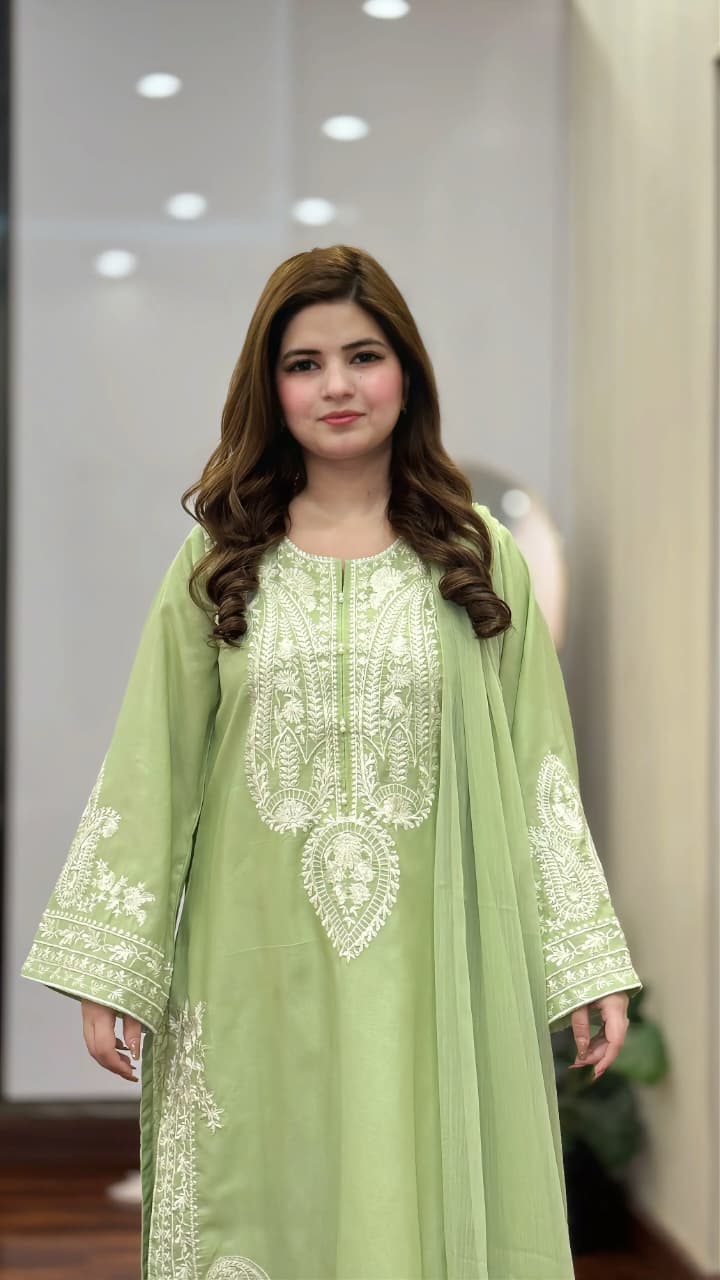 PISTA SAPPHIRE EMBROIDERED 3PC