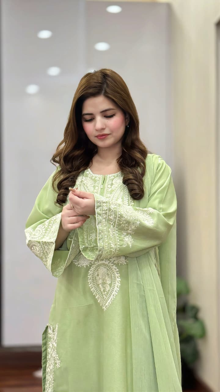 PISTA SAPPHIRE EMBROIDERED 3PC