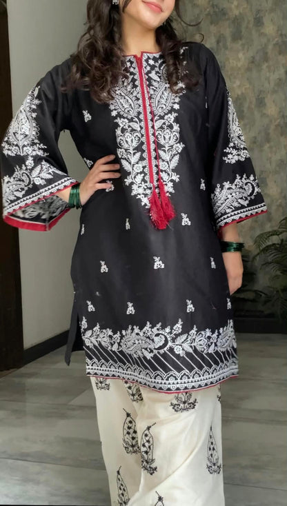 SAFEER EMBROIDERY 2PC (FARSHI)