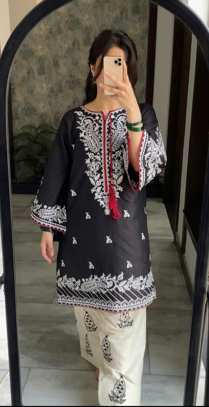 SAFEER EMBROIDERY 2PC (FARSHI)