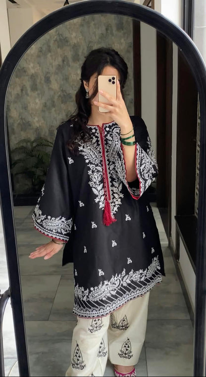 SAFEER EMBROIDERY 2PC (FARSHI)